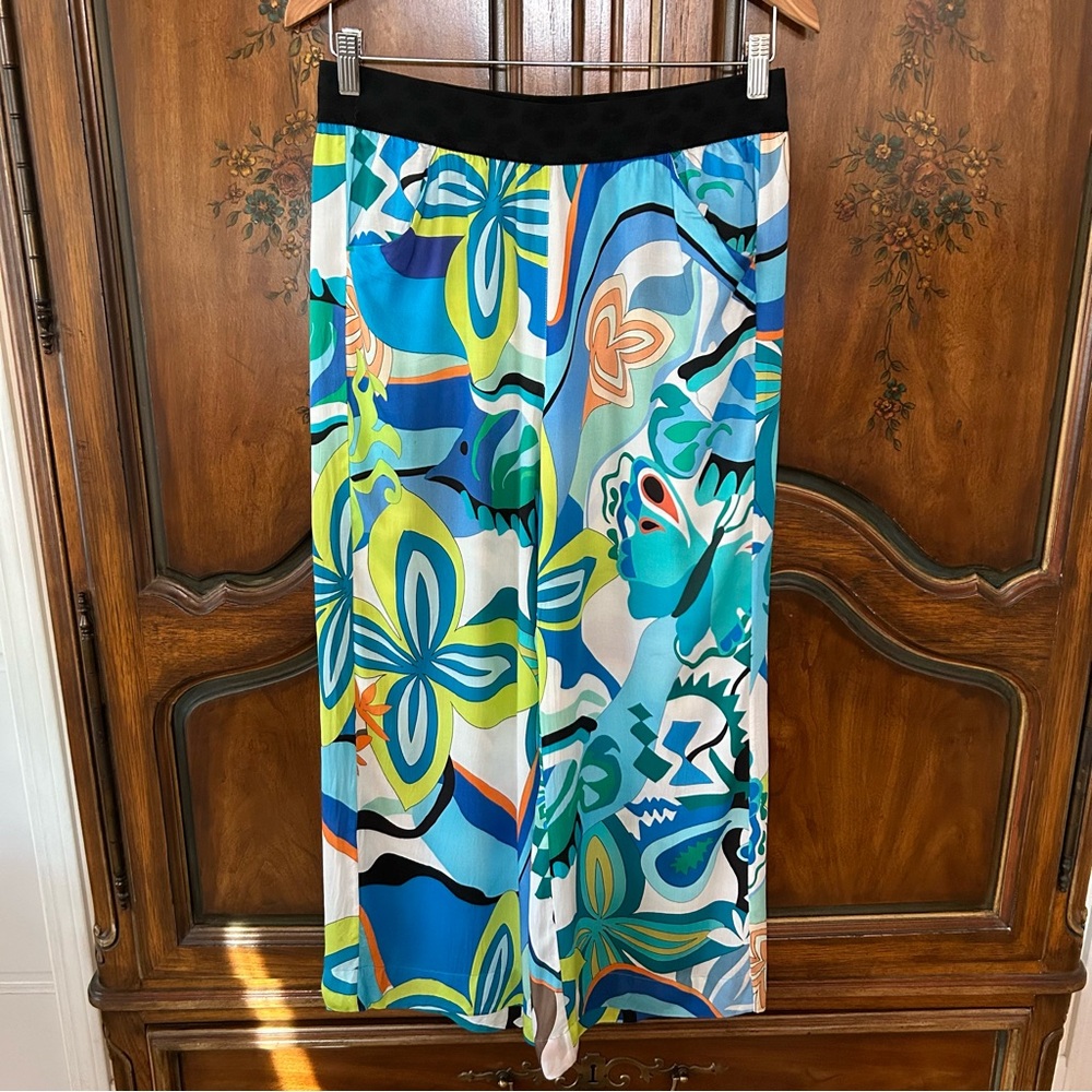 aldo martins ~Chic Abstract Wide Leg Barcelona Pants size Medium with Inseam 25”